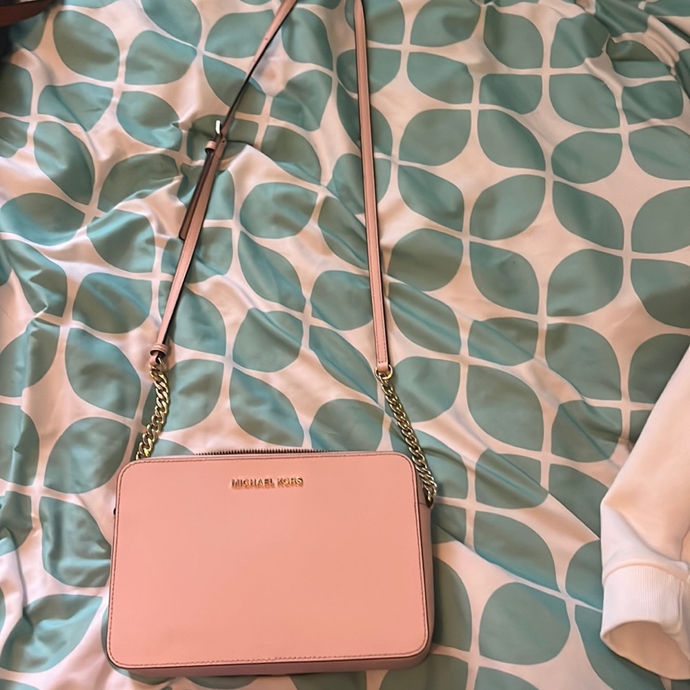 pink long strap bag